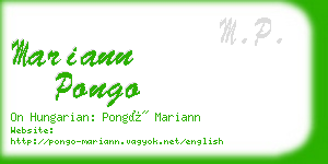 mariann pongo business card